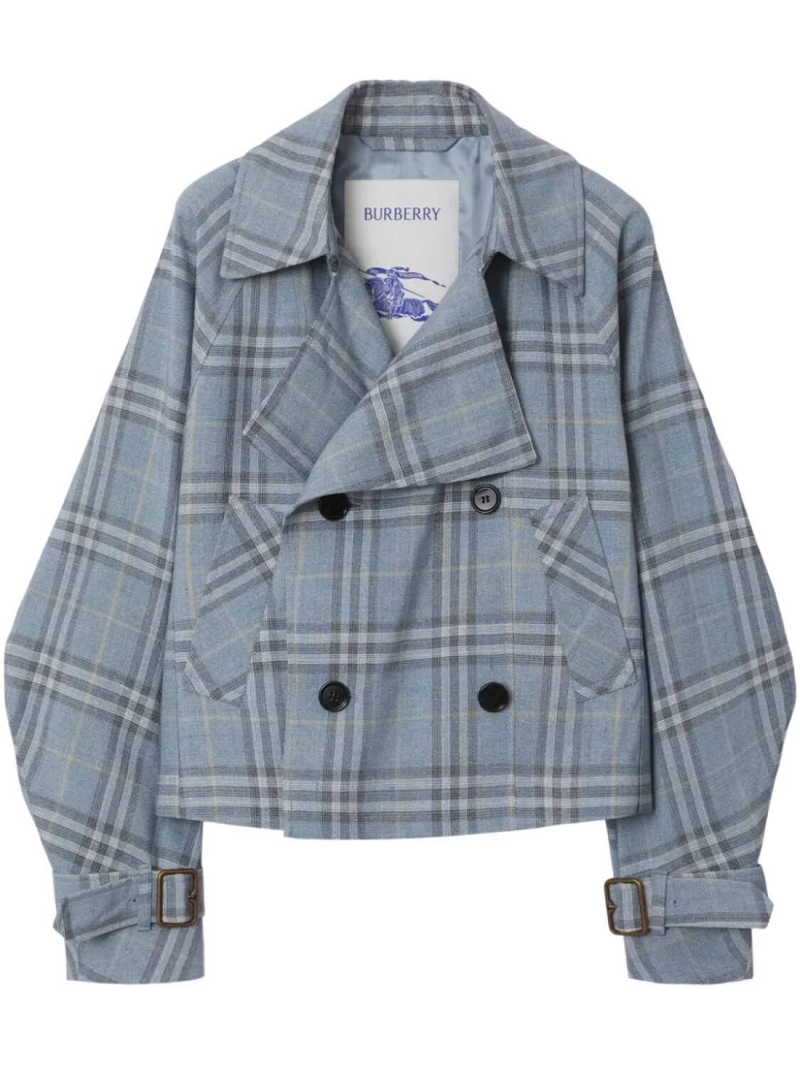 

Куртка-тренч в клетку Burberry, синий