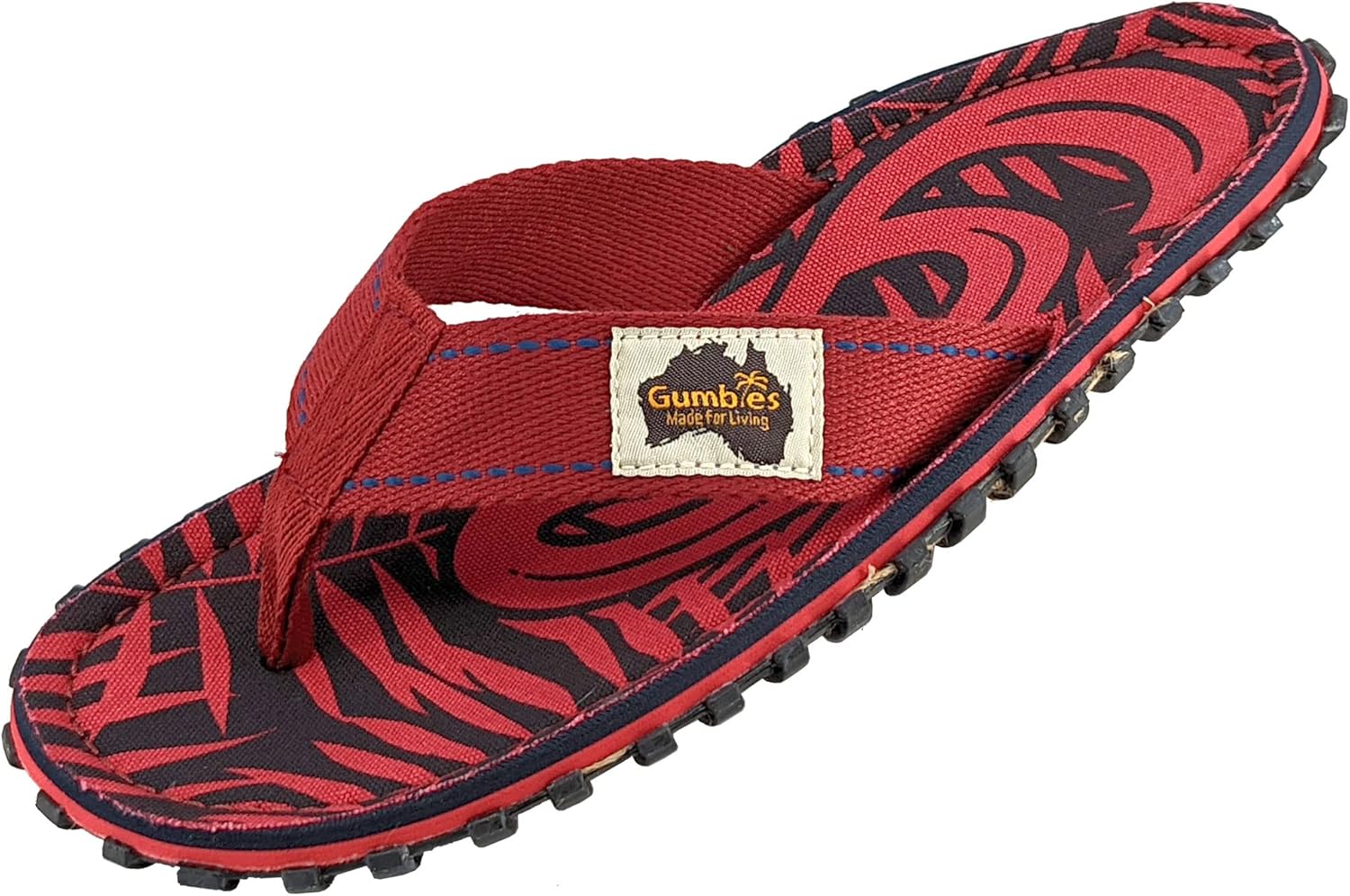 

Сланцы Gumbies Islander, Унисекс классические сланцы из ткани с подошвой из переработанной резины и стелькой из хлопка, Контурные, легкие и удобные для повседневной носки, красный