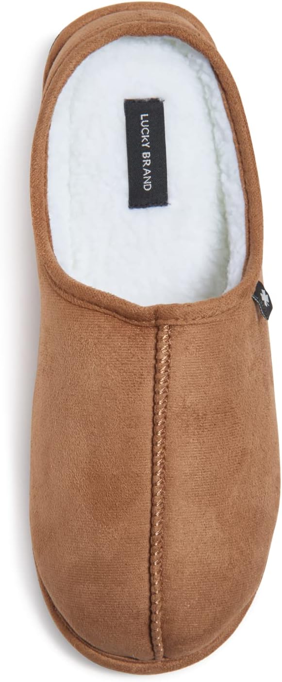 

Мужские тапочки Lucky Brand из микрозамши с эффектом памяти и подкладкой из шерпы, теплые и мягкие, для дома и улицы, Tan