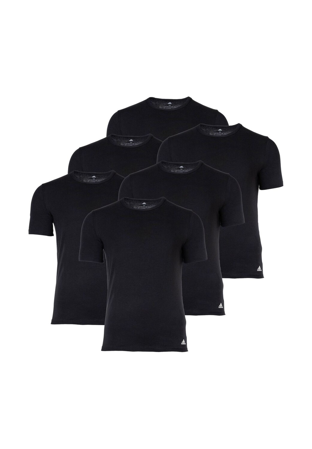 

Мужская футболка, 6 шт в упаковке — Active Core Cotton, круглый вырез, круглый вырез, однотонная Adidas, черный