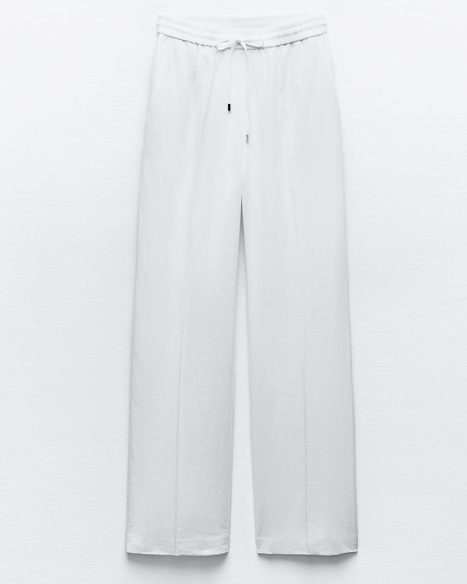 

Брюки Zara Linen Blend Straight, белый