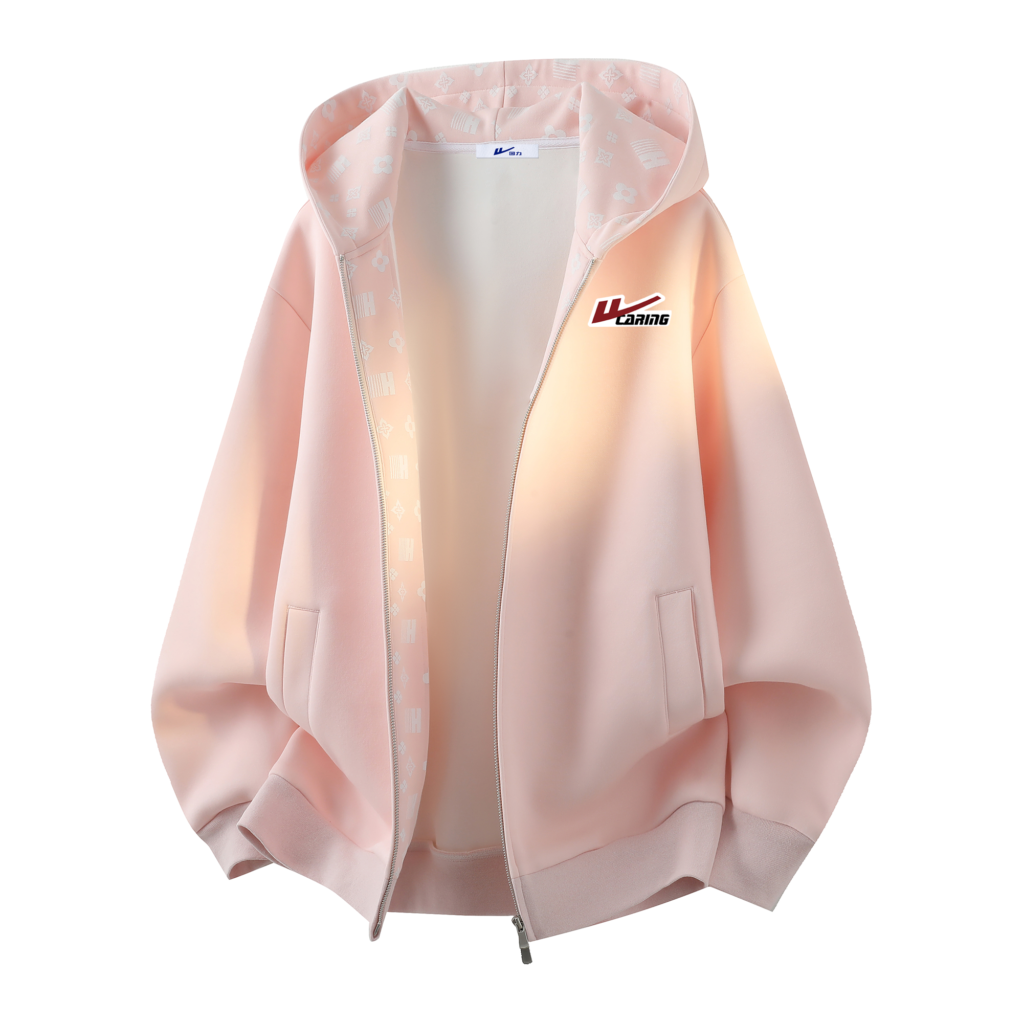 

Толстовка женская худи кардиган Moderate WARRIOR, розовый (diy badge)