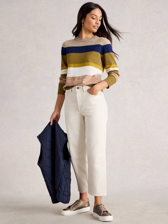 

Джемпер Katie с длинными рукавами и круглым вырезом из шерстяной смеси в полоску White Stuff