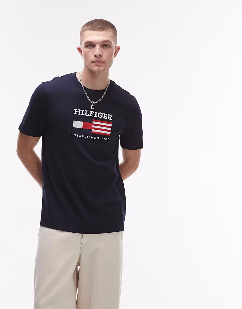 

Футболка Tommy Hilfiger Americana Flag Box темно-синего цвета