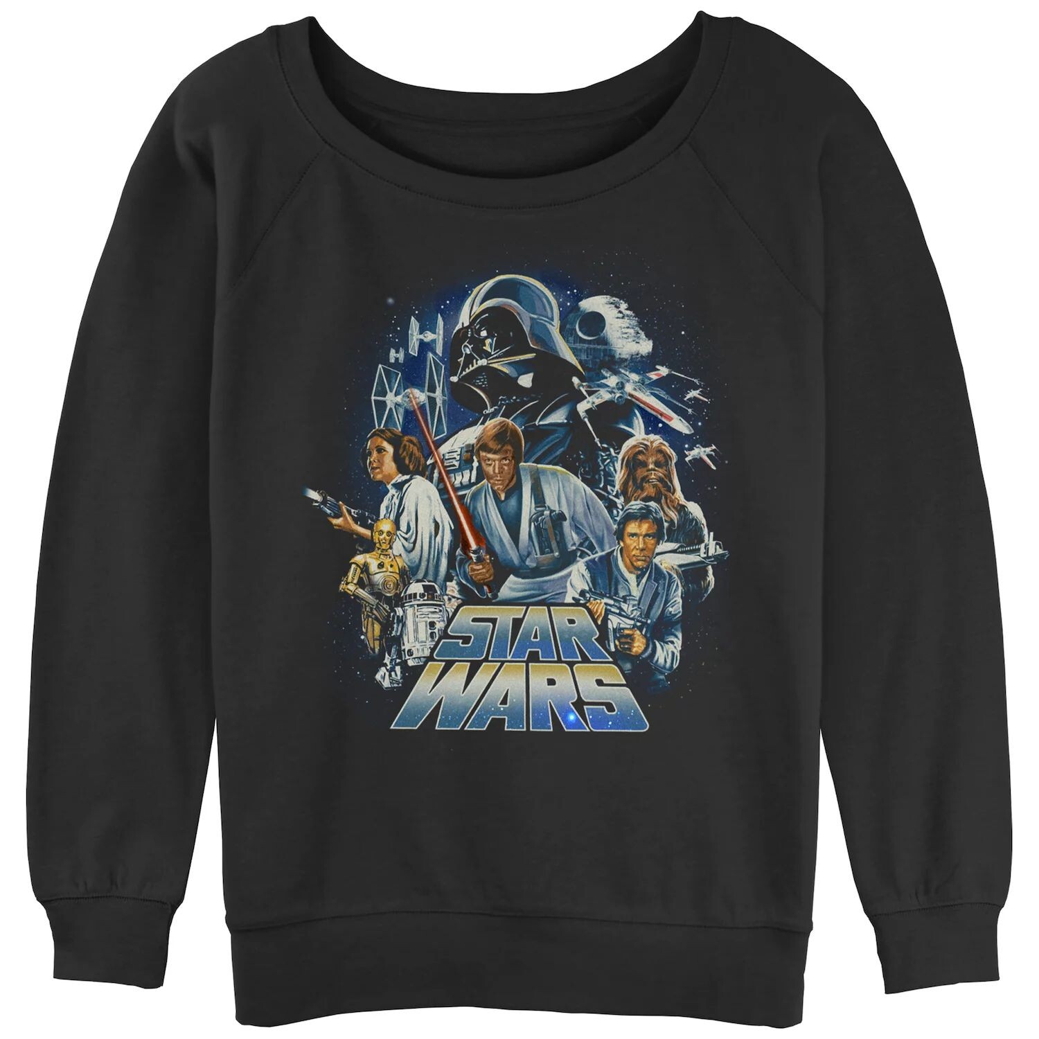 

Свитшот с напуском и рисунком «Star Wars Classics» Licensed Character, черный