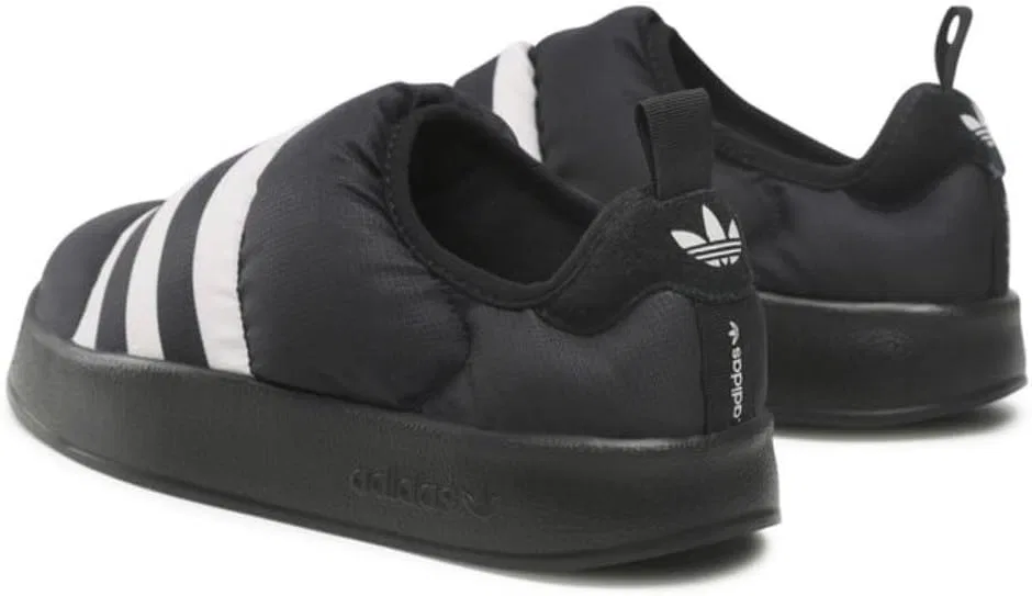 Мужские шлепанцы Adidas Puffylette, Core Black Grey One Core Black — фото 3