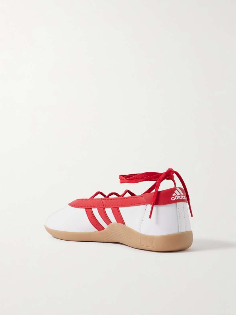Кожаные балетные кеды Taekwondo mei Adidas Originals, красный — фото 3
