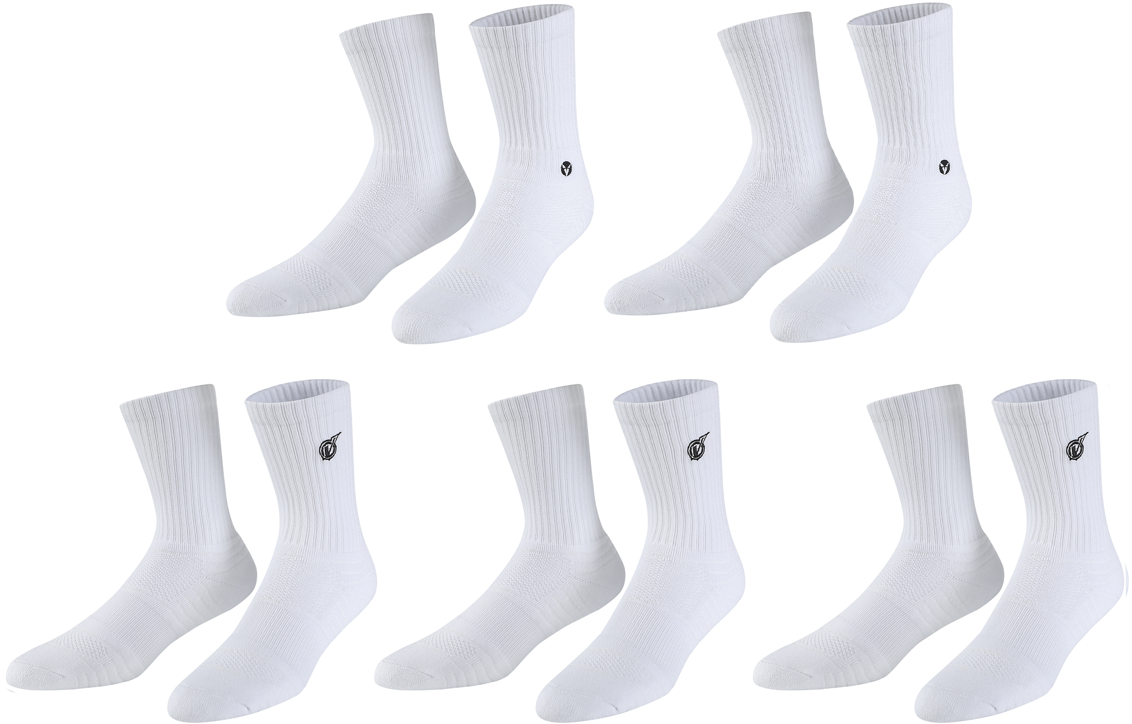 

Баскетбольные носки унисекс VEIDOORN, 5 Pack (Out-of-Bounds White)