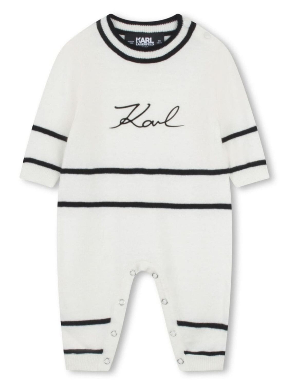 

Karl Lagerfeld Kids полосатый комбинезон с логотипом, белый