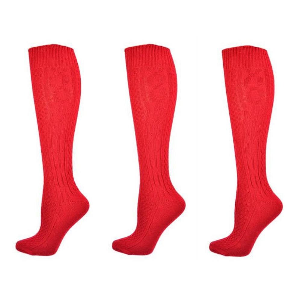 

Классические акриловые гольфы косой вязки, упаковка из 3 пар WEAR SIERRA, цвет Lipstick Red