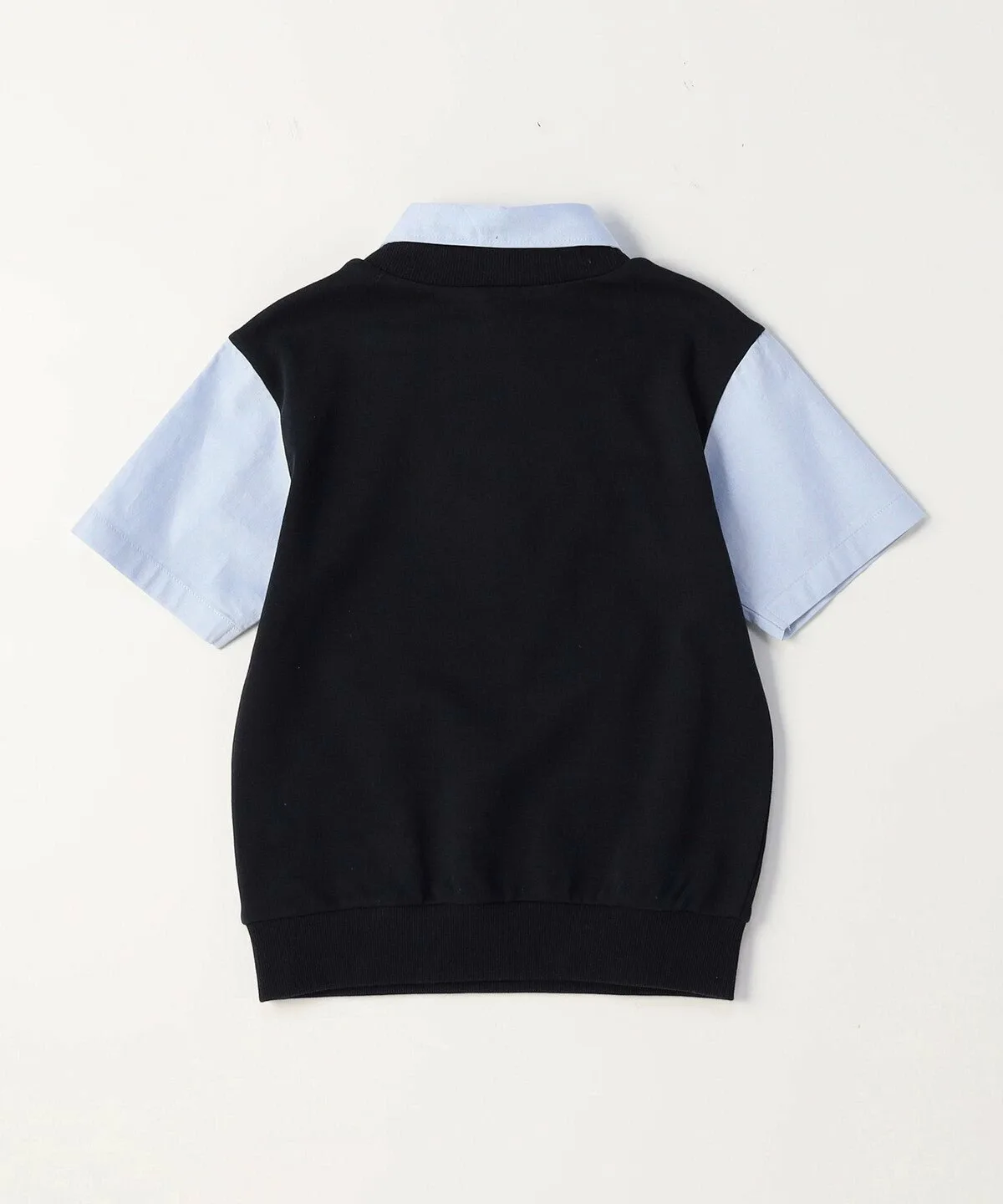 Имитация многослойной рубашки с коротким рукавом (100-130 см) Comme Ca Ism, Navy x Sax — фото 4