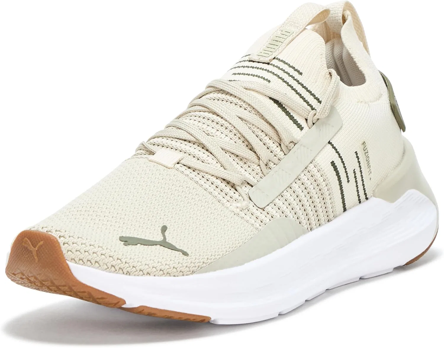 Мужские беговые кроссовки Puma Softride Symmetry Fuzion, цвет Desert Dust-Alpine Snow Olive, размер 43.5