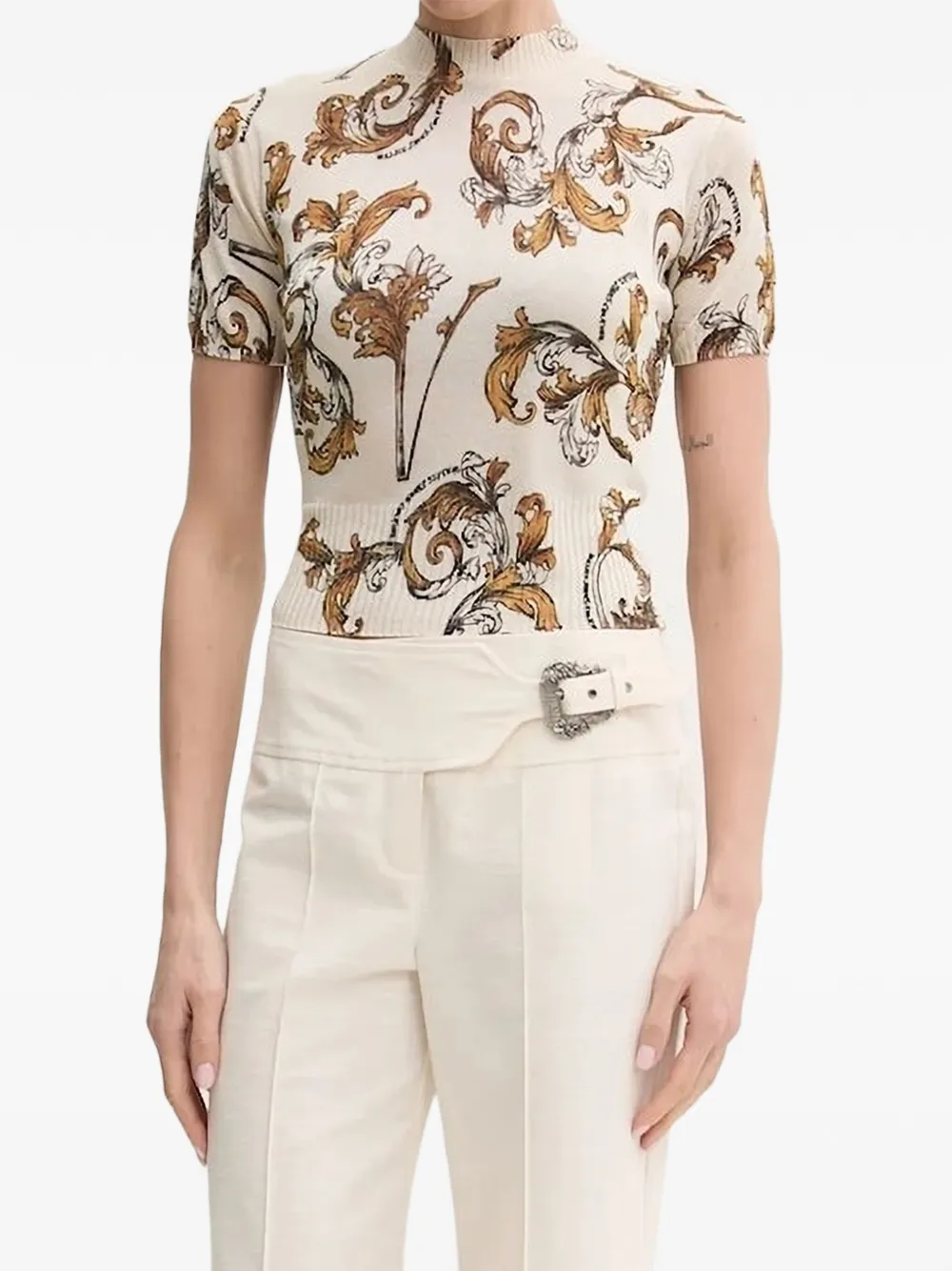 

Футболка с принтом Versace Jeans Couture, бежевый