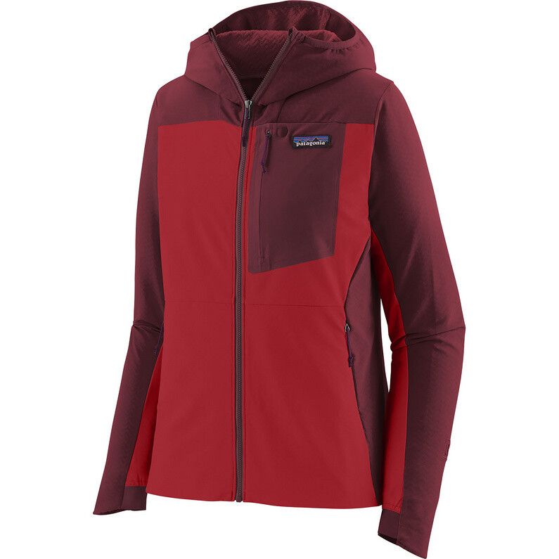 

Женская куртка с капюшоном CrossStrata R1 Patagonia, красный