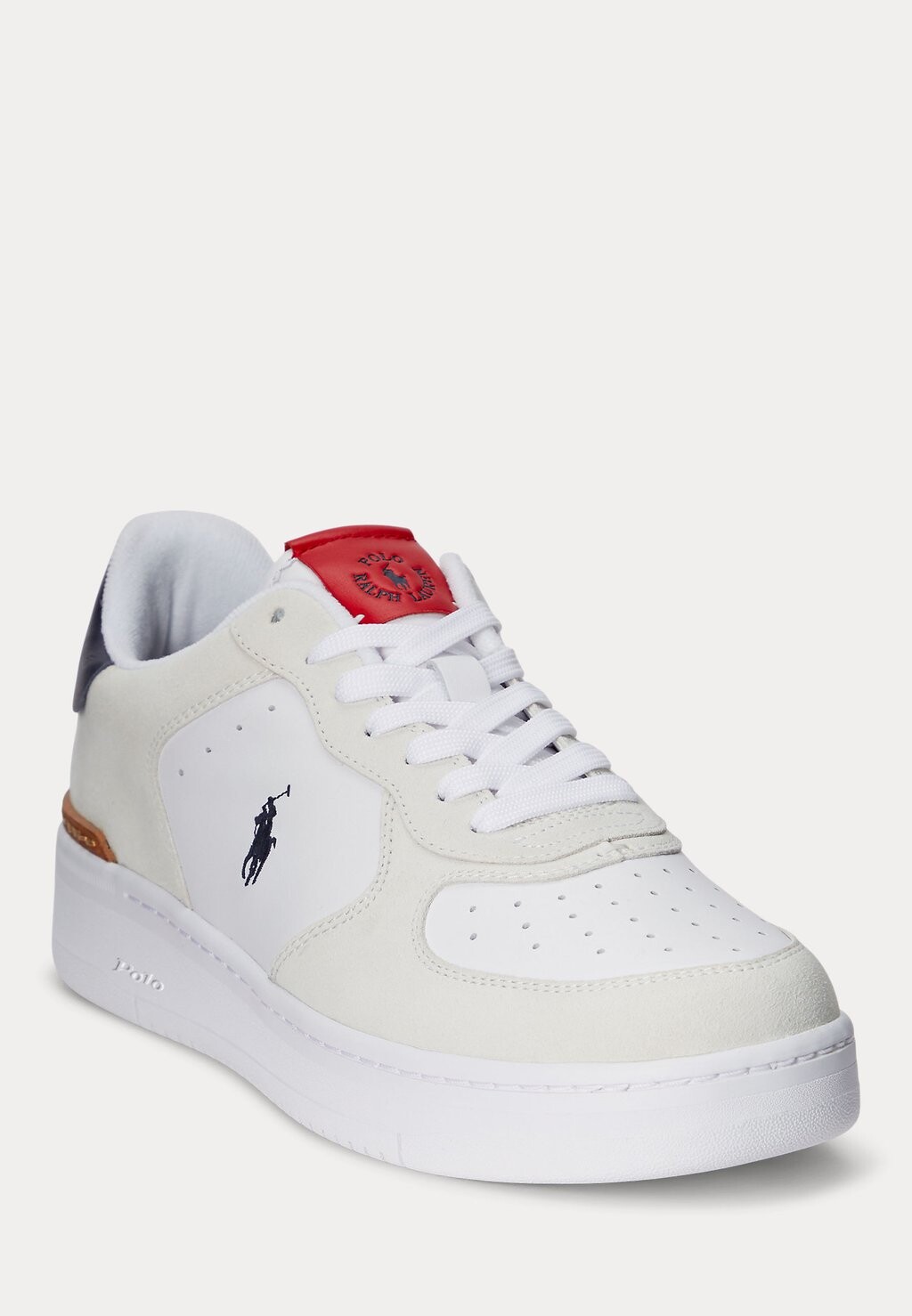 Кроссовки на шнуровке MASTERS COURT SUEDE LEATHER TRAINER Ralph Lauren, белый — фото 2