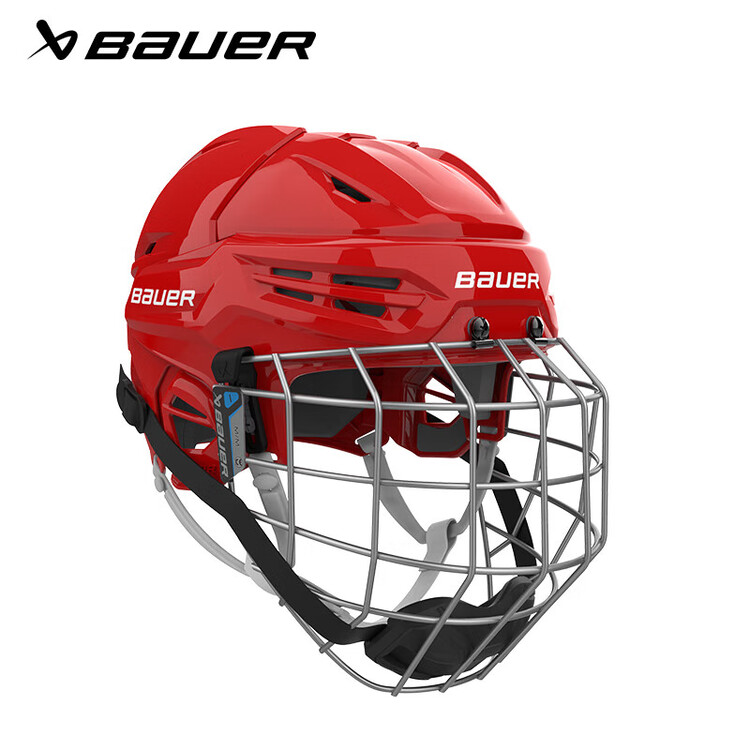 

He Jiagong Детский хоккейный шлем S24 AKT 55 с клюшкой и шайбой, красный, M