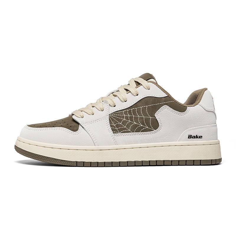 

BAKE Скользоустойчивые износостойкие легкие низкие скейтерские кроссовки мужские белый хаки, цвет White Khaki