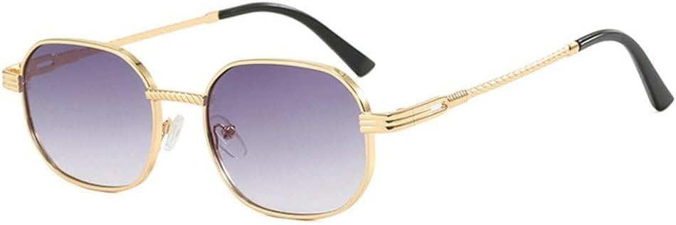 

Ретро-солнцезащитные очки в маленькой квадратной металлической оправе для женщин, модные градиентные линзы, защита от УФ-излучения UV400, панк-очки темно-зеленого цвета SKFGNX, Golden Gray Gradient