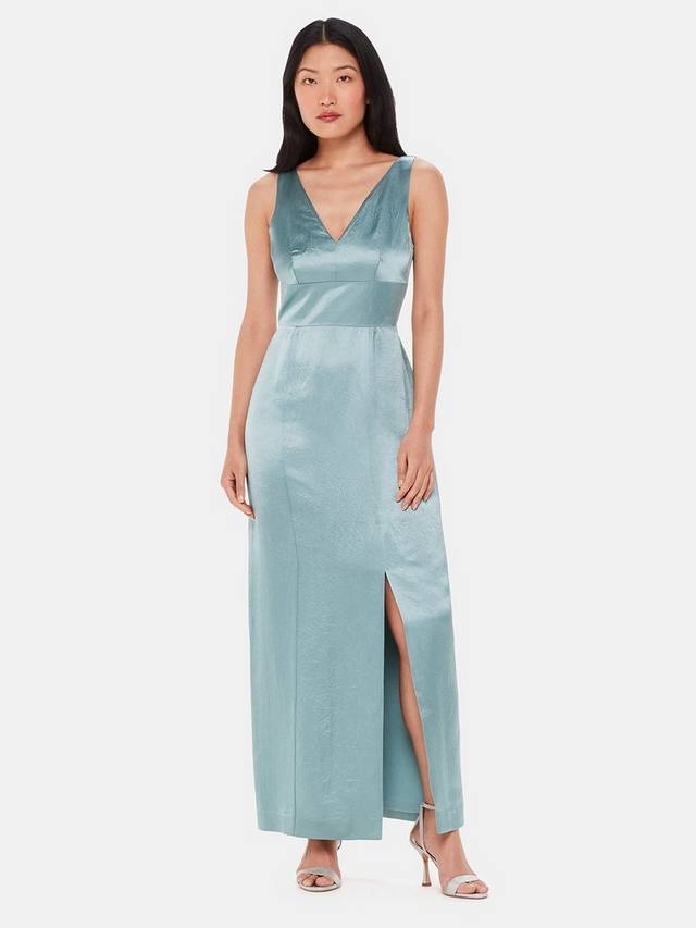 

Атласное платье макси от шарлотты Whistles, цвет Sage Green