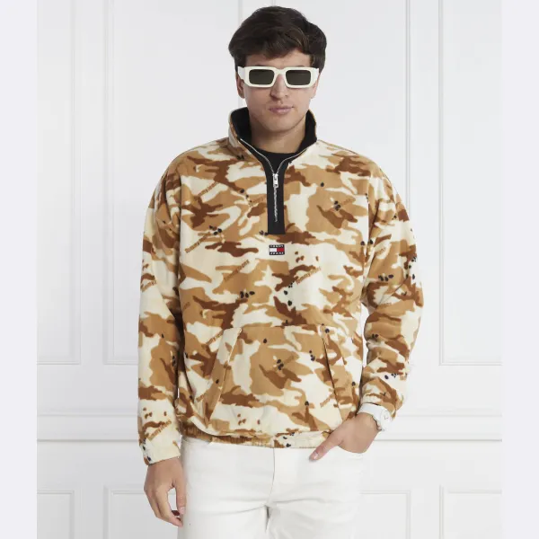 Флисовая толстовка оверсайз с камуфляжным принтом Tommy Hilfiger, коричневый — фото 2
