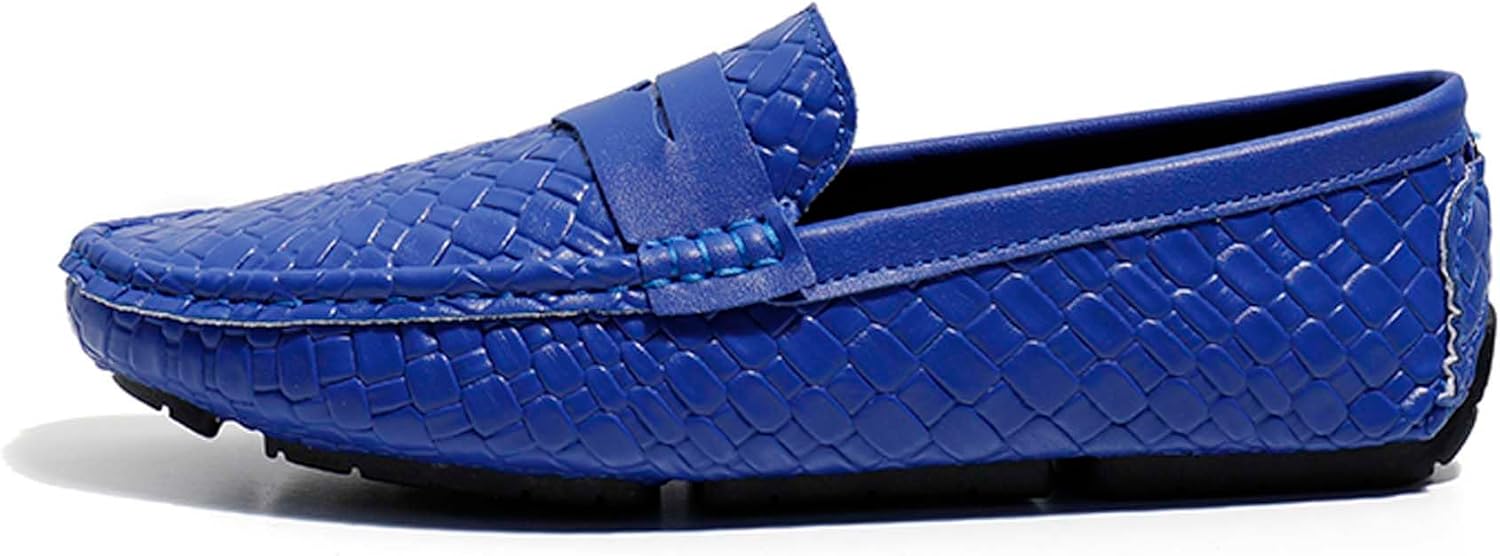 

Мужские пенни-лоферы модные для городской молодежи, для повседневной прогулки и вождения, против скольжения, дышащие, для бизнеса, офиса, официальной одежды, банкетов, свадеб, костюмов, кожаные туфли Generic, синий