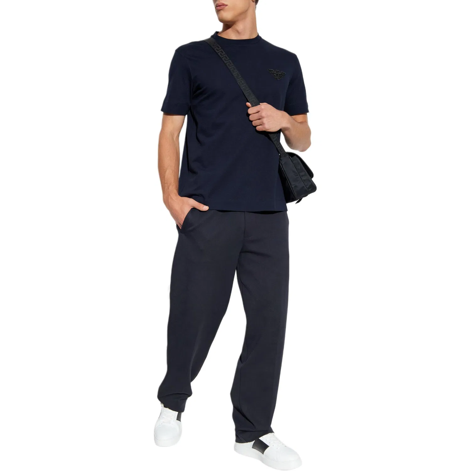 Футболка с круглым вырезом и коротким рукавом EMPORIO ARMANI, Marine Blue — фото 2