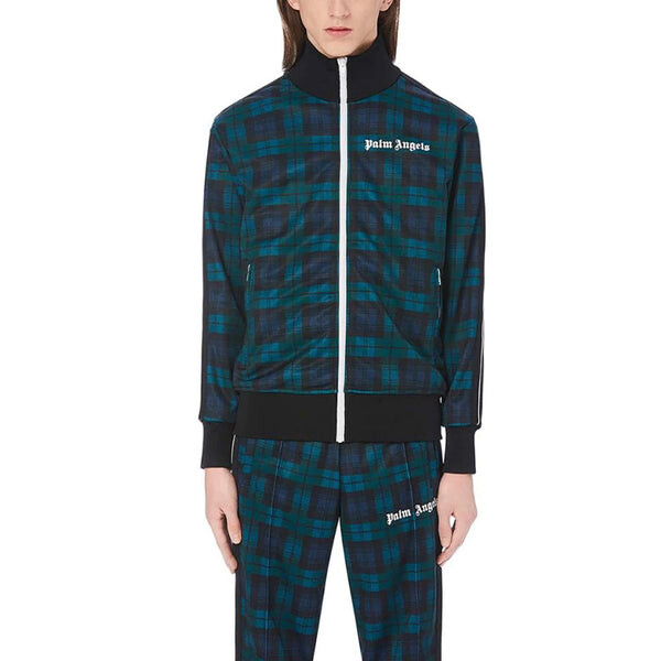 Куртка black watch tartan track jacket 'navy green' Palm Angels, зеленый — фото 3