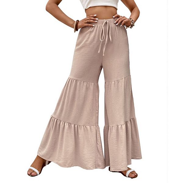 

Женские модные парашютные брюки с завязками, широкие, бежевые Kojooin