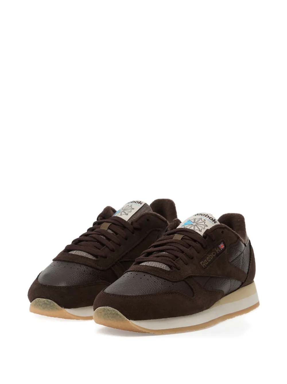Кожаные кроссовки 1983 Vintage с перфорацией Reebok, коричневый — фото 2