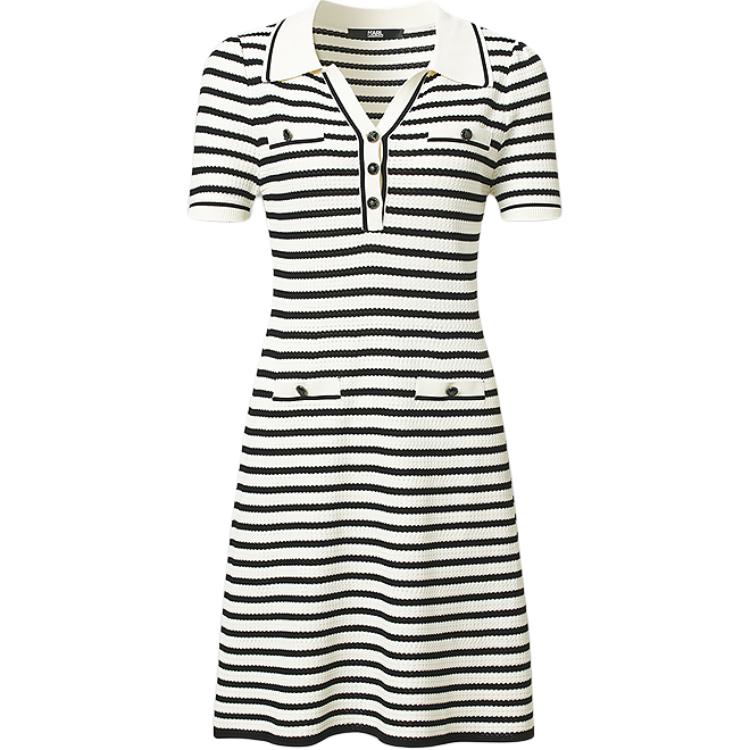 

Платье с короткими рукавами KARL LAGERFELD KARL LAGERFELD/Karl Lagerfeld Jeans, черный/белый