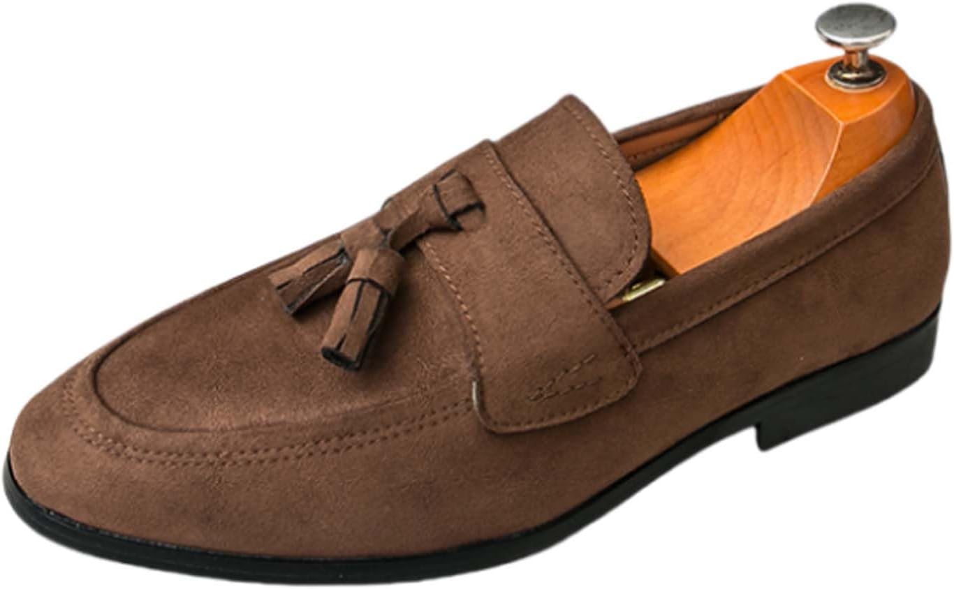 

Мужские лоферы с заостренным носком с модными кисточками, деловые туфли для офиса, встреч, свадьб, формальные кожаные туфли, дышащие и удобные Generic, коричневый