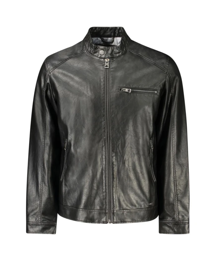 

Черная куртка с длинными рукавами и несколькими карманами. Guess, черный