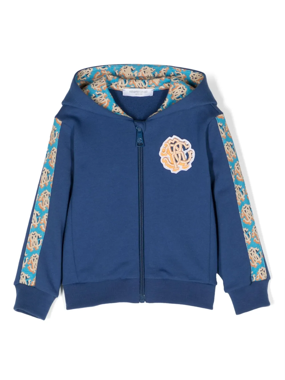 

Толстовка на молнии с нашивкой-логотипом Roberto Cavalli Junior, синий