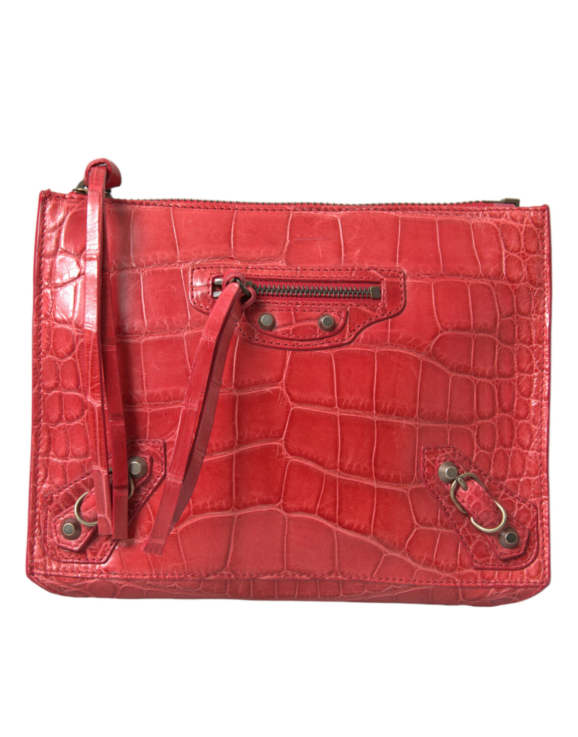 

Экзотический красный клатч из кожи аллигатора Balenciaga