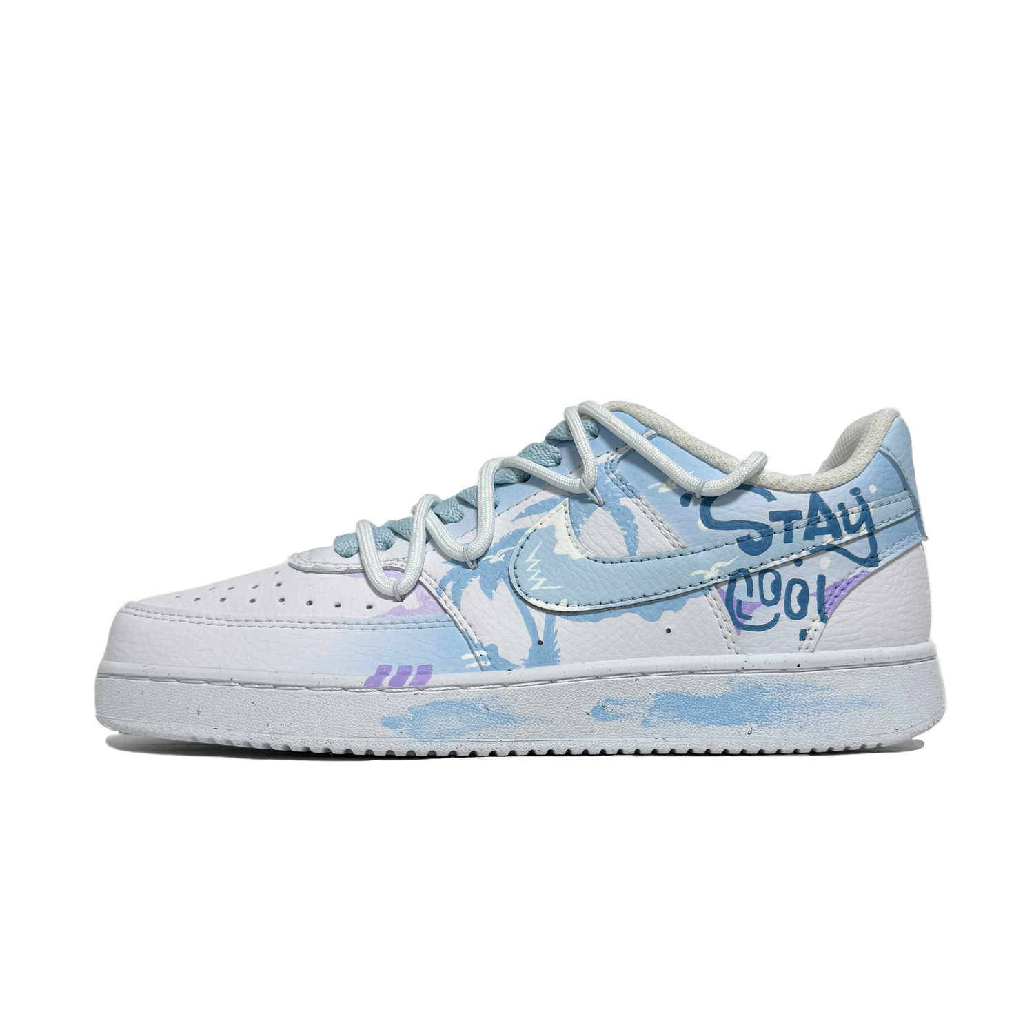 

Nike Кроссовки для скейтбординга Court Vision 1 Wave с кокосовой амортизацией, низкие, унисекс, светло-голубые, цвет Light Blue