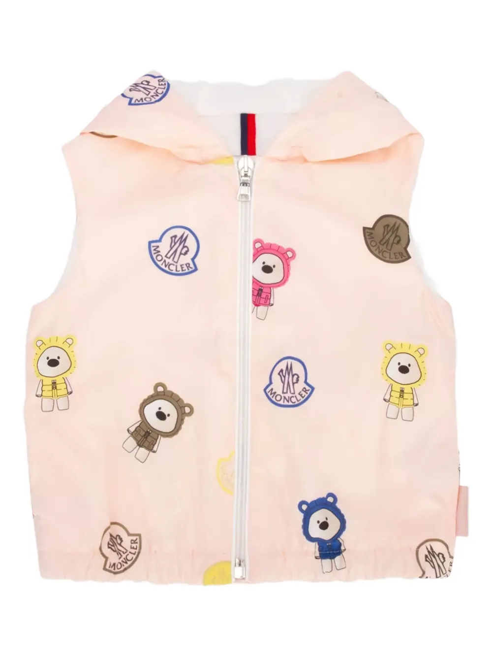 

Утепленный жилет с капюшоном и узором Ailey Moncler Enfant, розовый