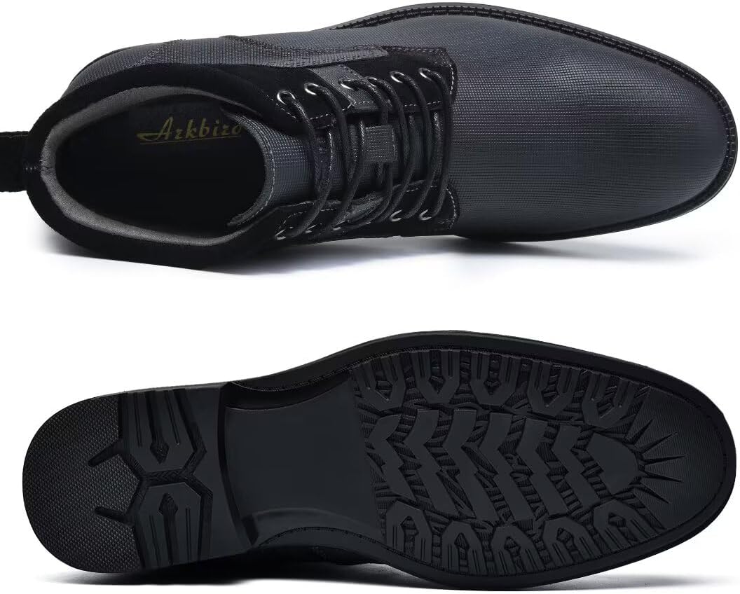 Мужские ботинки Arkbird Chukka из натуральной кожи, классические повседневные ботинки оксфордского стиля, черный — фото 3