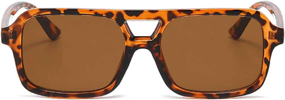 

Модные женские солнцезащитные очки с двойной перемычкой, ретро-очки с заклепками, мужские солнцезащитные очки с градиентным переходом, солнцезащитные очки UV400 5188 Melrose, Leopard