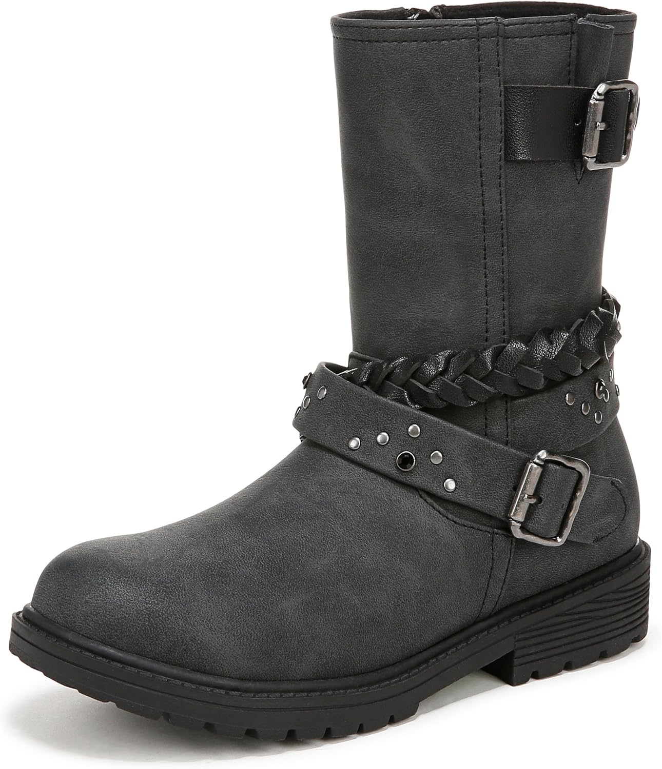 

Детские ботинки Blowfish Malibu для девочек Riverside с боковой молнией и боевым стилем, Black