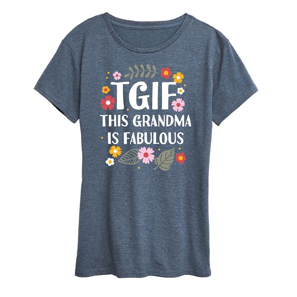 

Женская футболка с рисунком TGIF This Grandma Is Fab, цвет Heather Blue