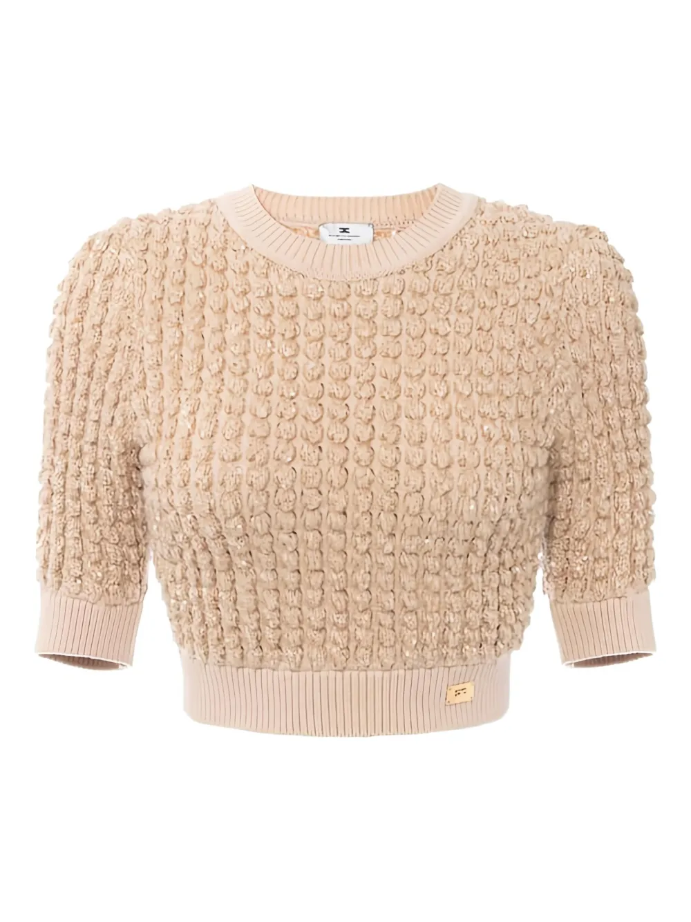 

Укороченный вязанный топ Elisabetta Franchi, бежевый