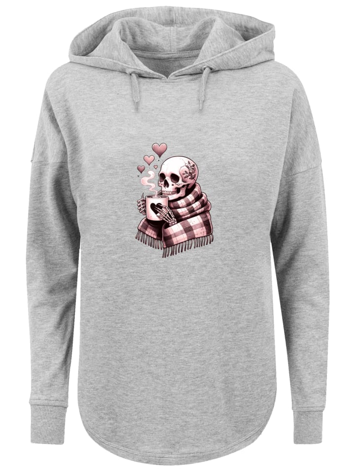 

Толстовка свободного кроя Cozy Winter Skeleton серого цвета F4NT4STIC