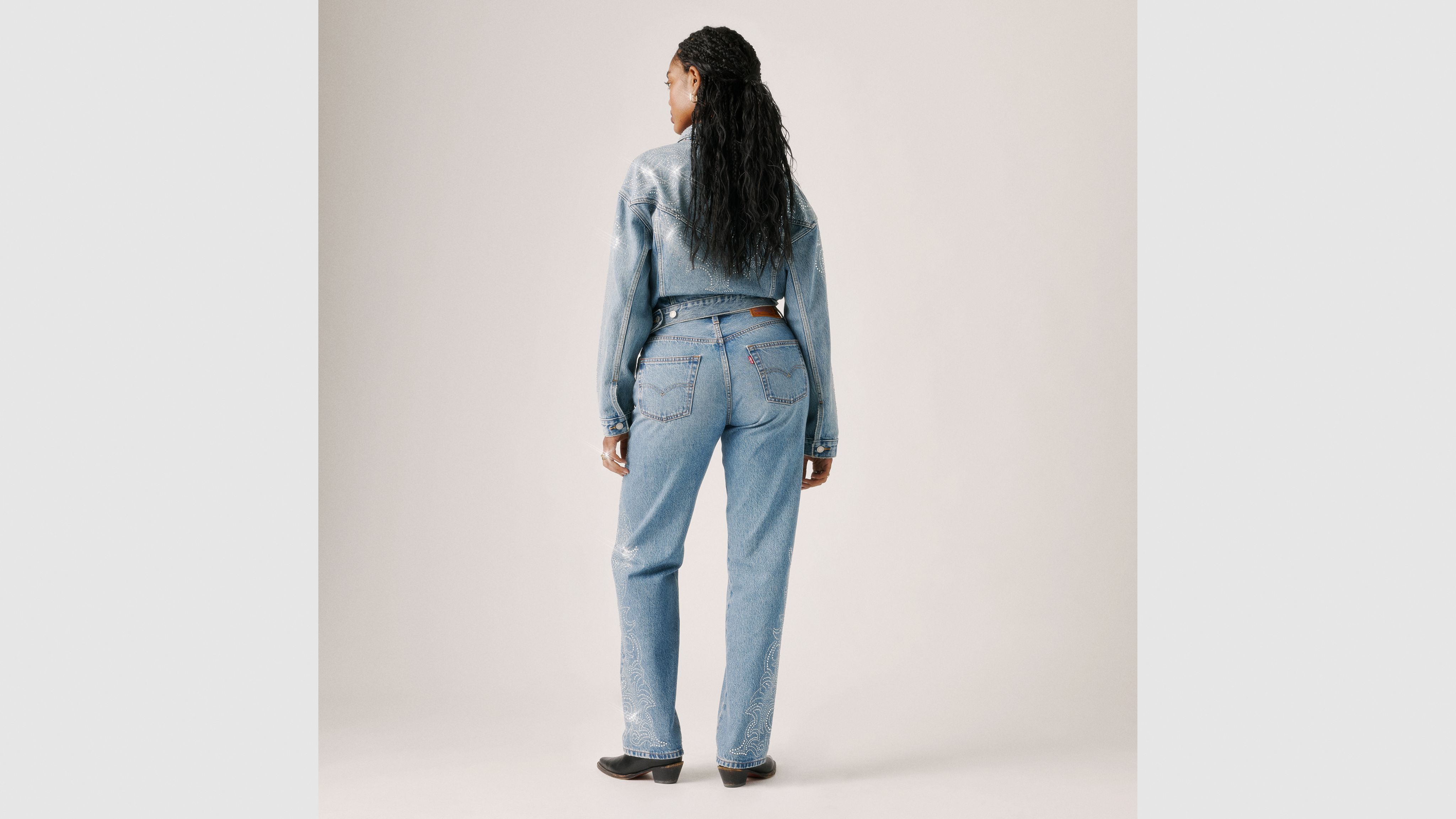 Женские джинсы Beyoncé X Levi's 501 90-х годов Levi's, Western Crystal - Dark Wash — фото 4