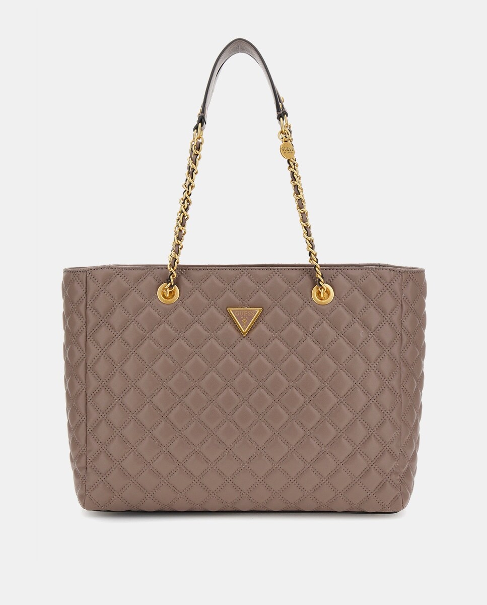 

Стеганая сумка-тоут Giully среднего размера бежевого цвета Guess, бежевый