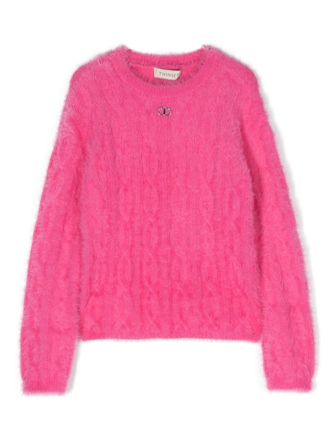 

TWINSET Kids джемпер фактурной вязки, розовый