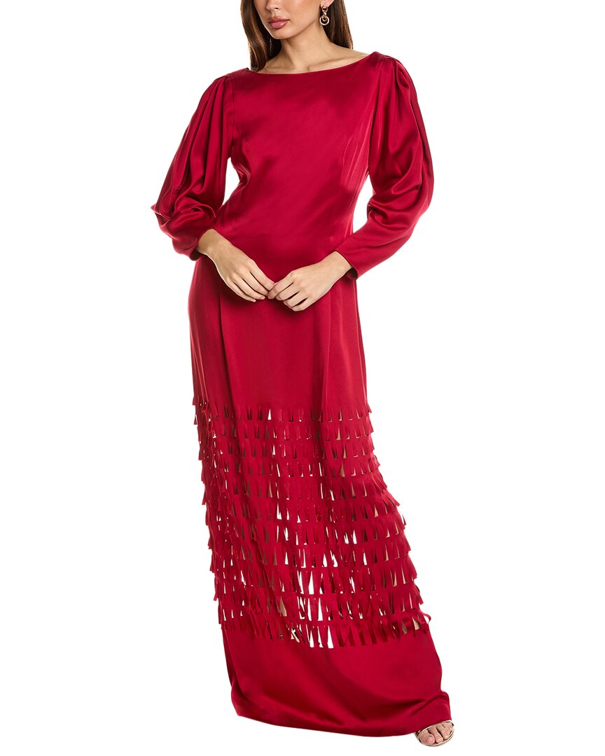 

Платье Alberta Ferretti с лазерным вырезом, красный