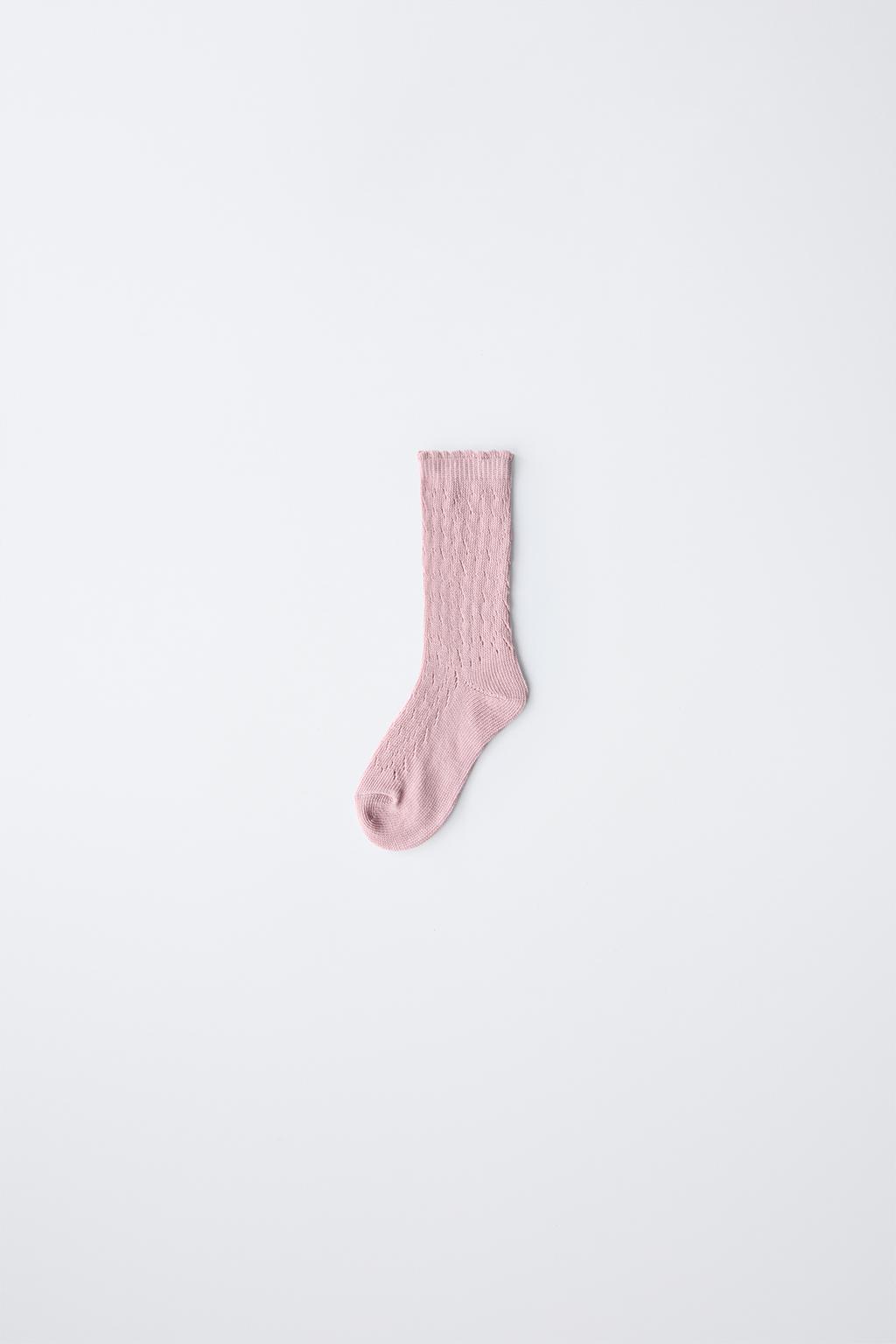 

Носки ажурной вязки ZARA, цвет Pale pink