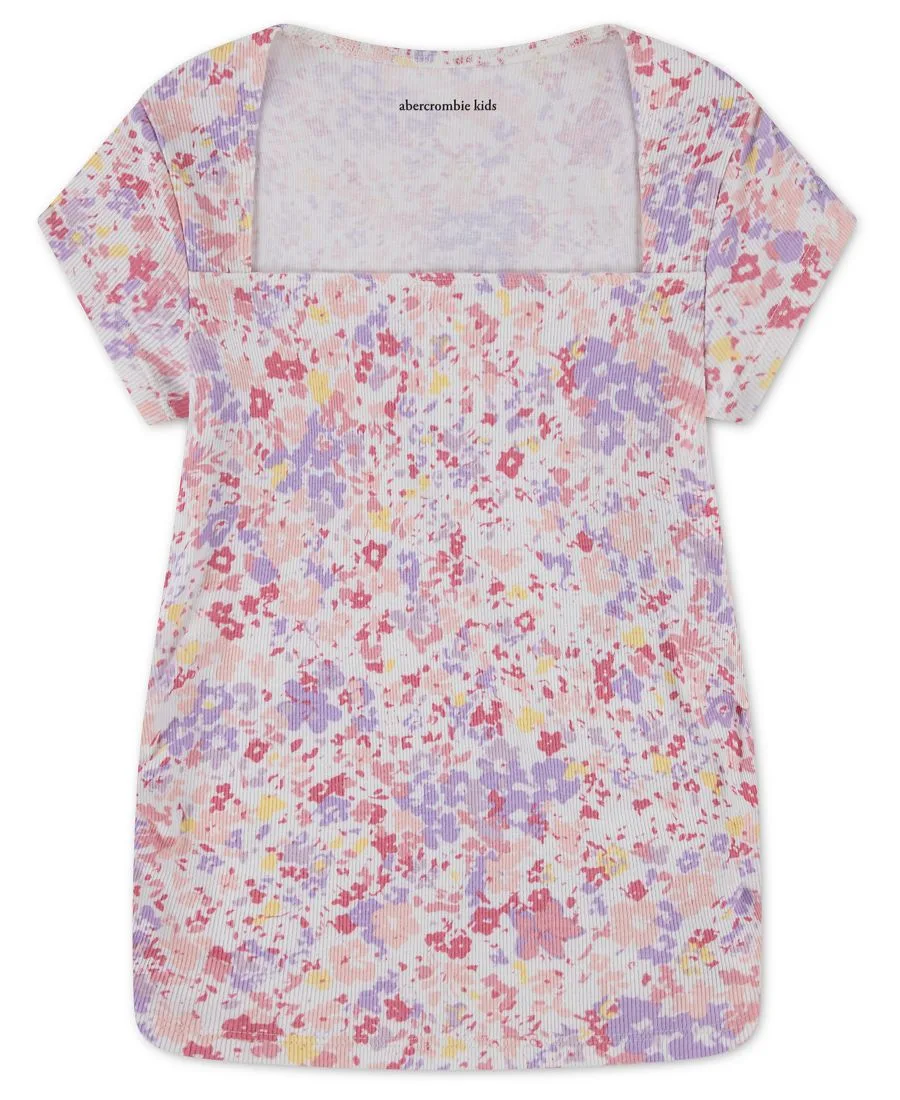 Детский топ с квадратным вырезом Abercrombie kids, Orchid Petal