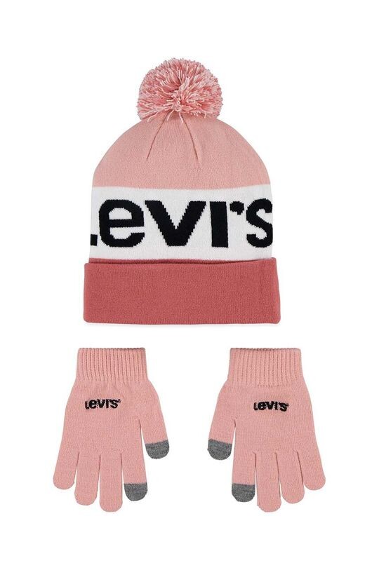 

Детская шапка и перчатки Levi's., розовый