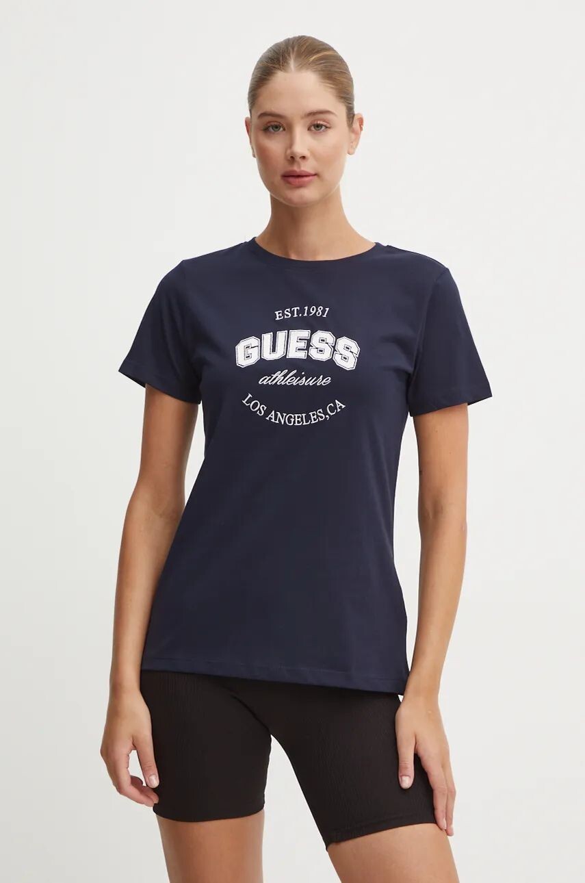 

Хлопковая футболка Guess RAQUELLE, темно-синий